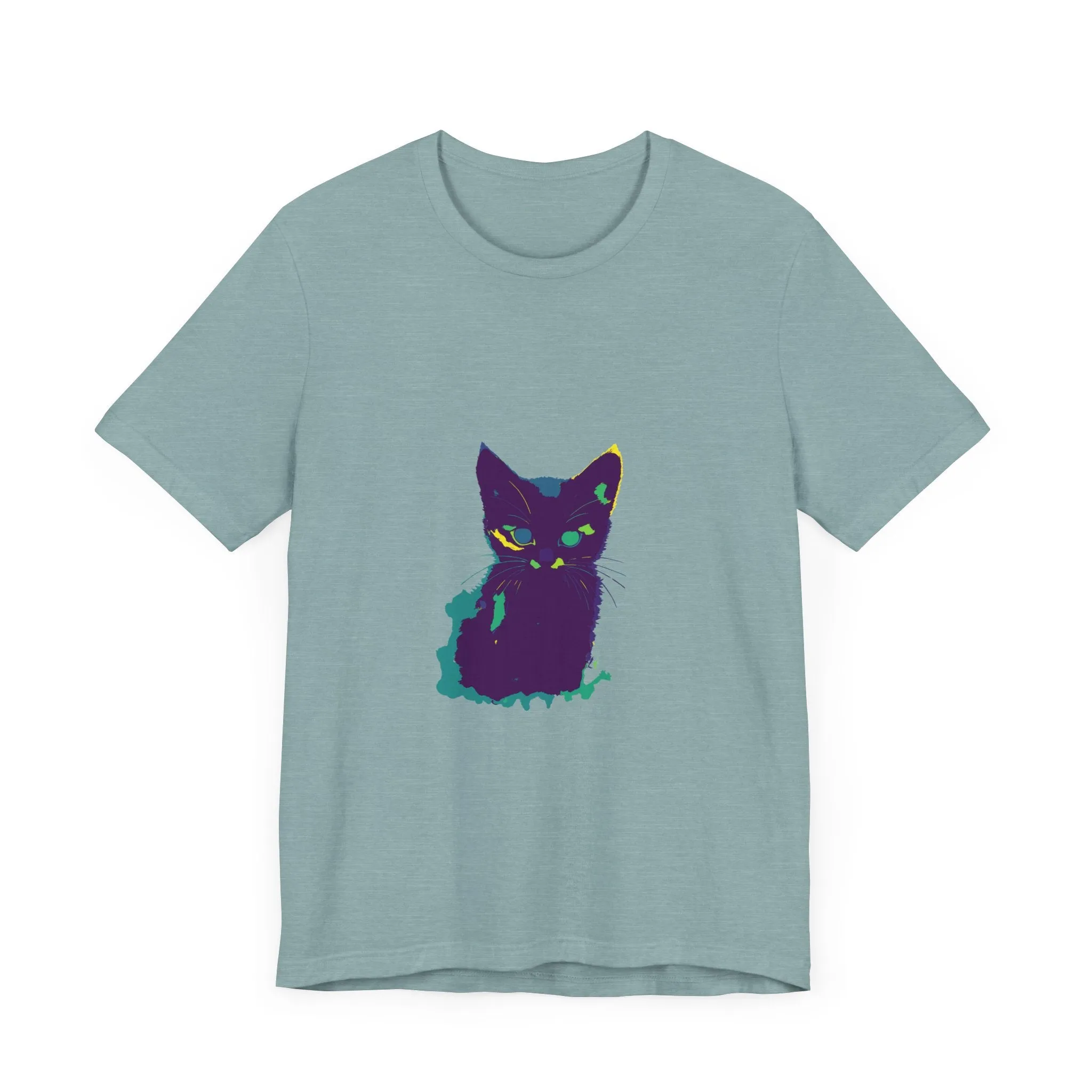 Whimsical Cat Silhouette Tee - Colorful