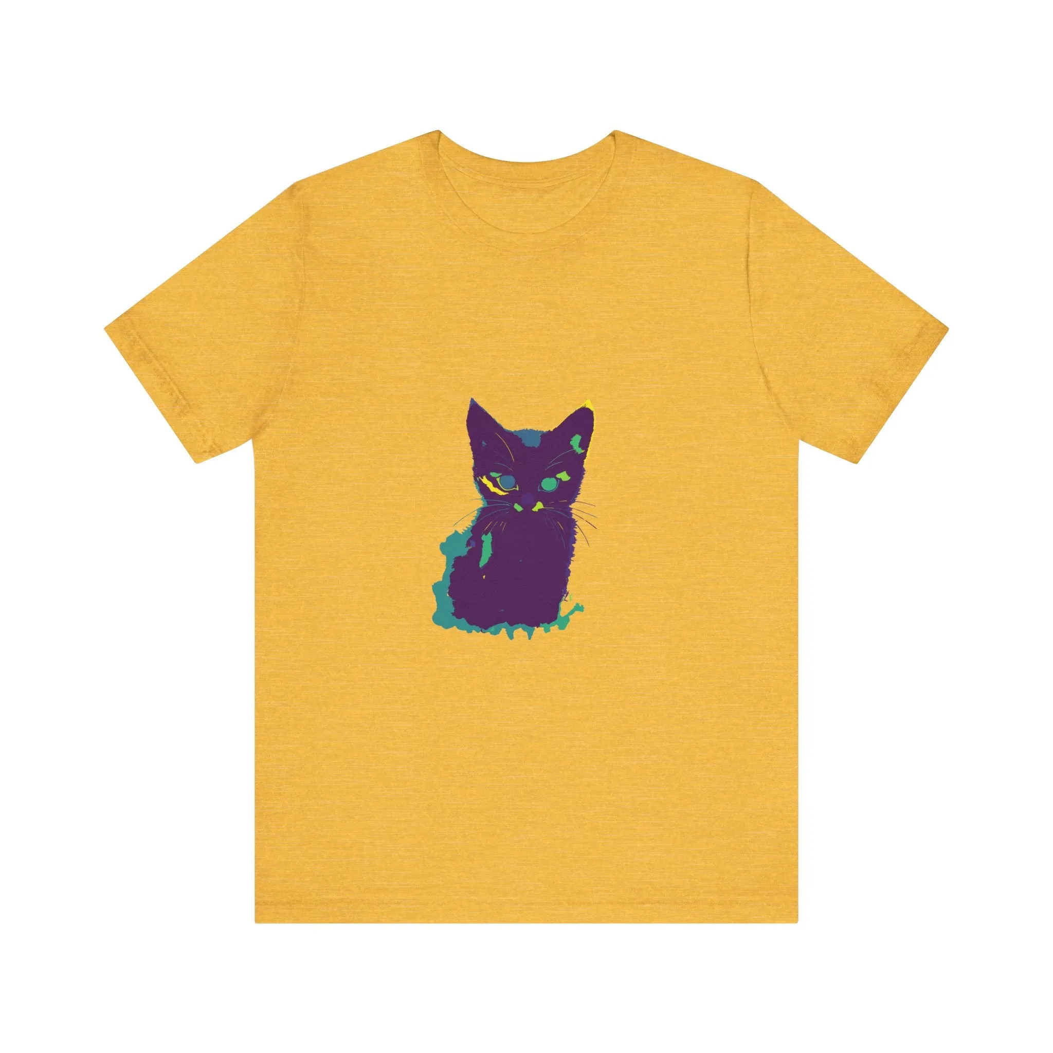 Whimsical Cat Silhouette Tee - Colorful