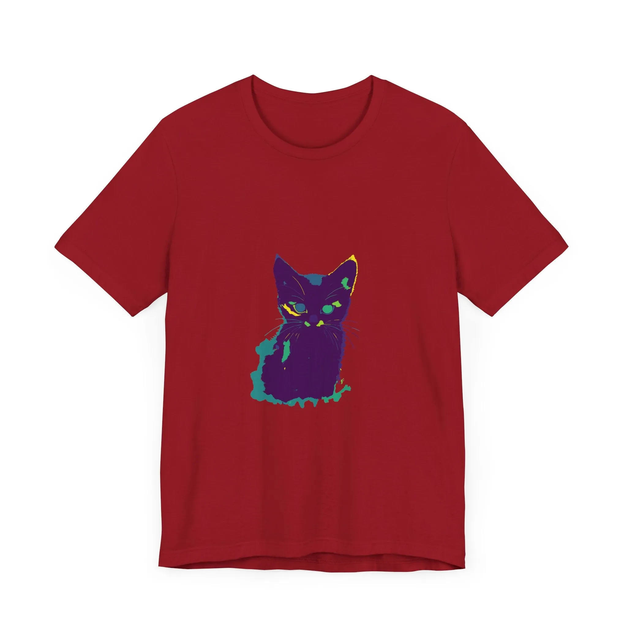 Whimsical Cat Silhouette Tee - Colorful