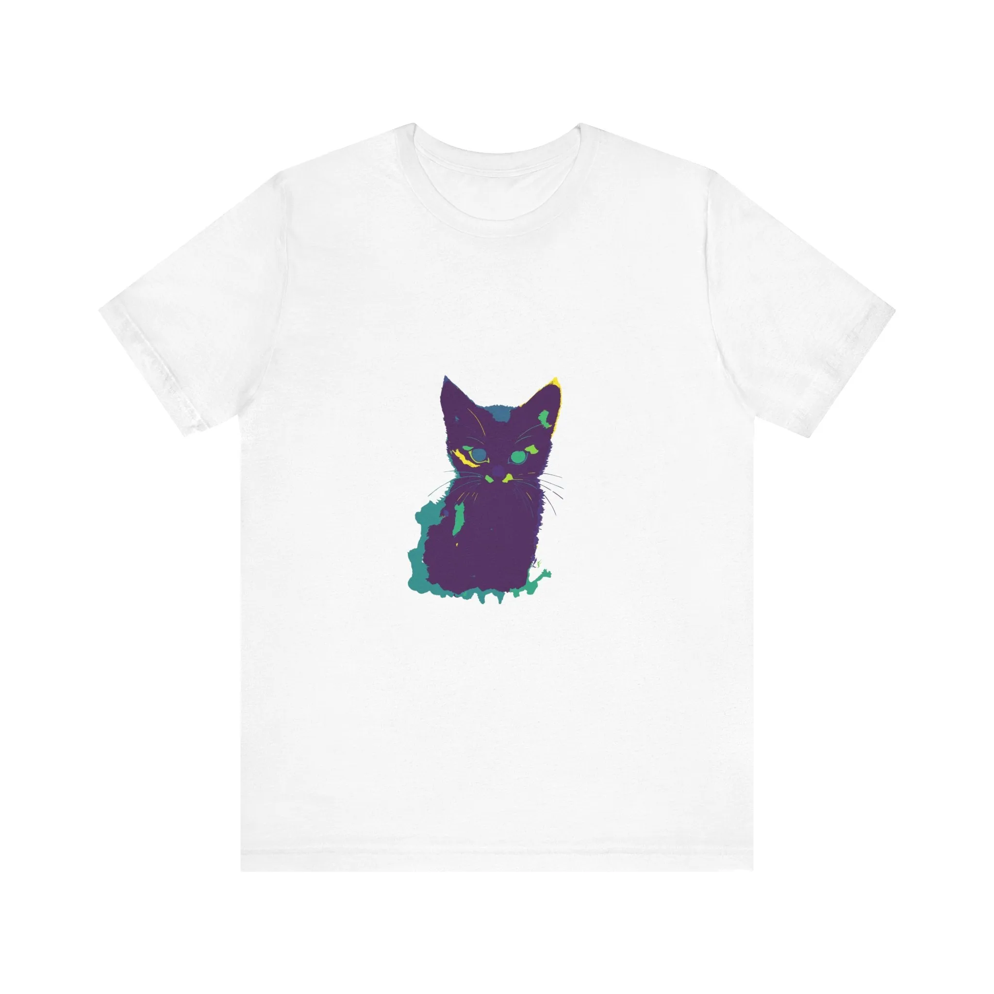 Whimsical Cat Silhouette Tee - Colorful