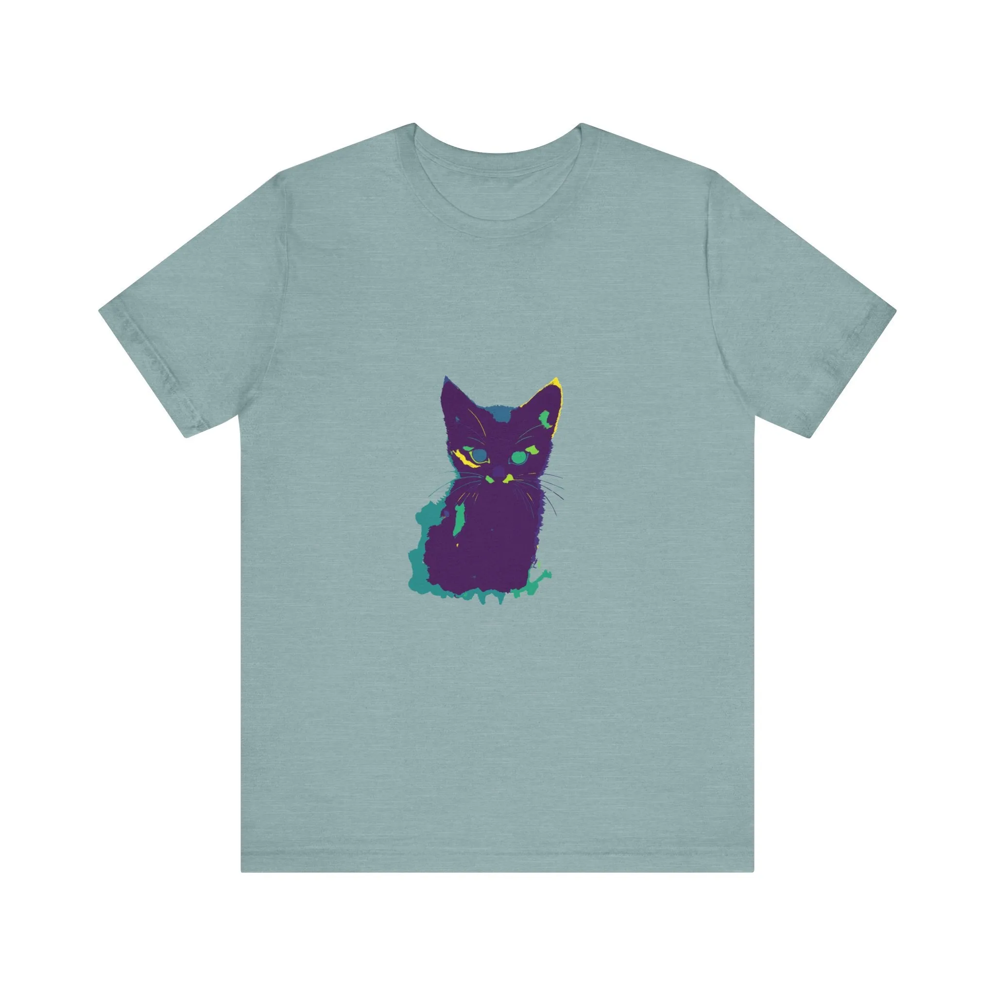 Whimsical Cat Silhouette Tee - Colorful