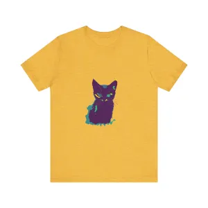 Whimsical Cat Silhouette Tee - Colorful