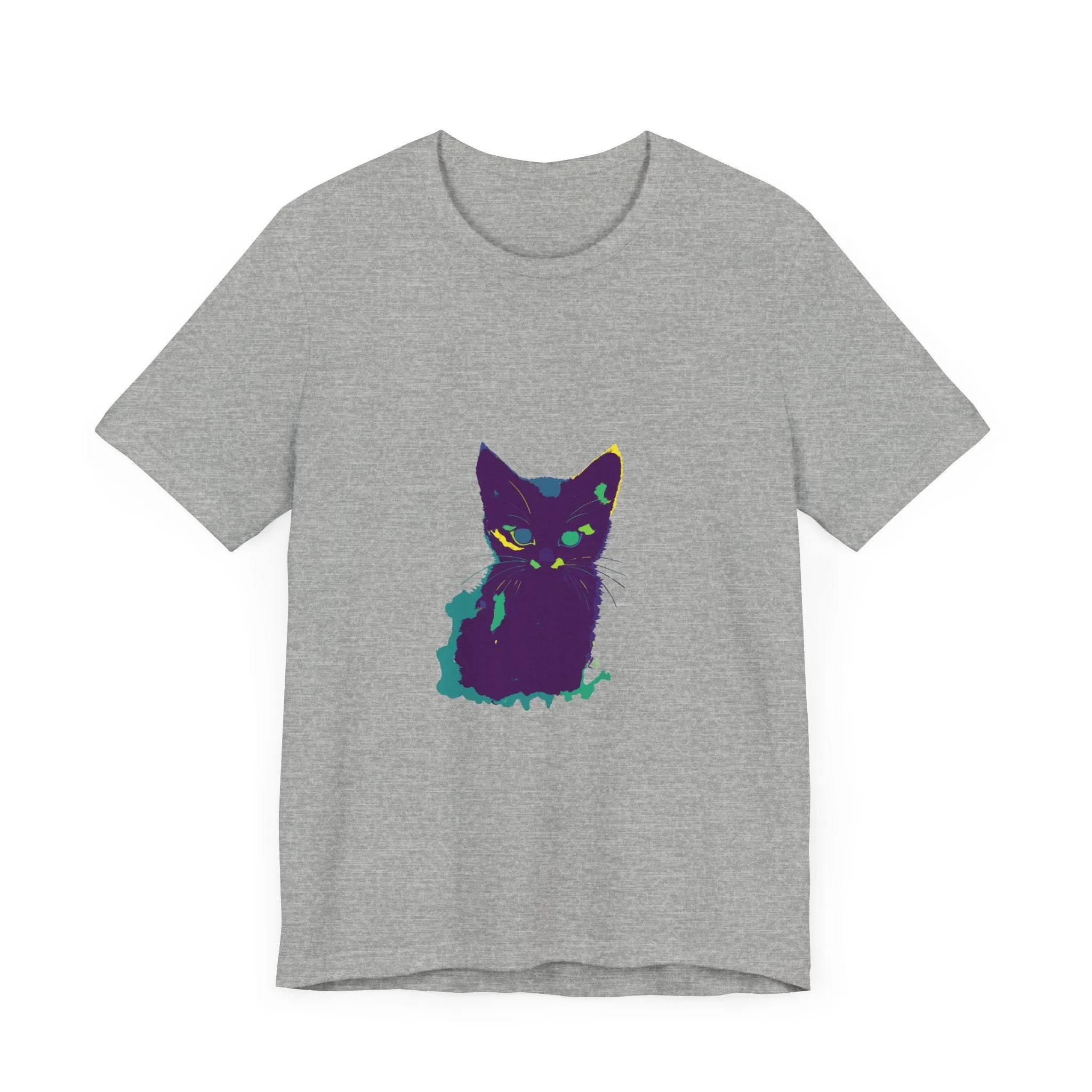 Whimsical Cat Silhouette Tee - Colorful