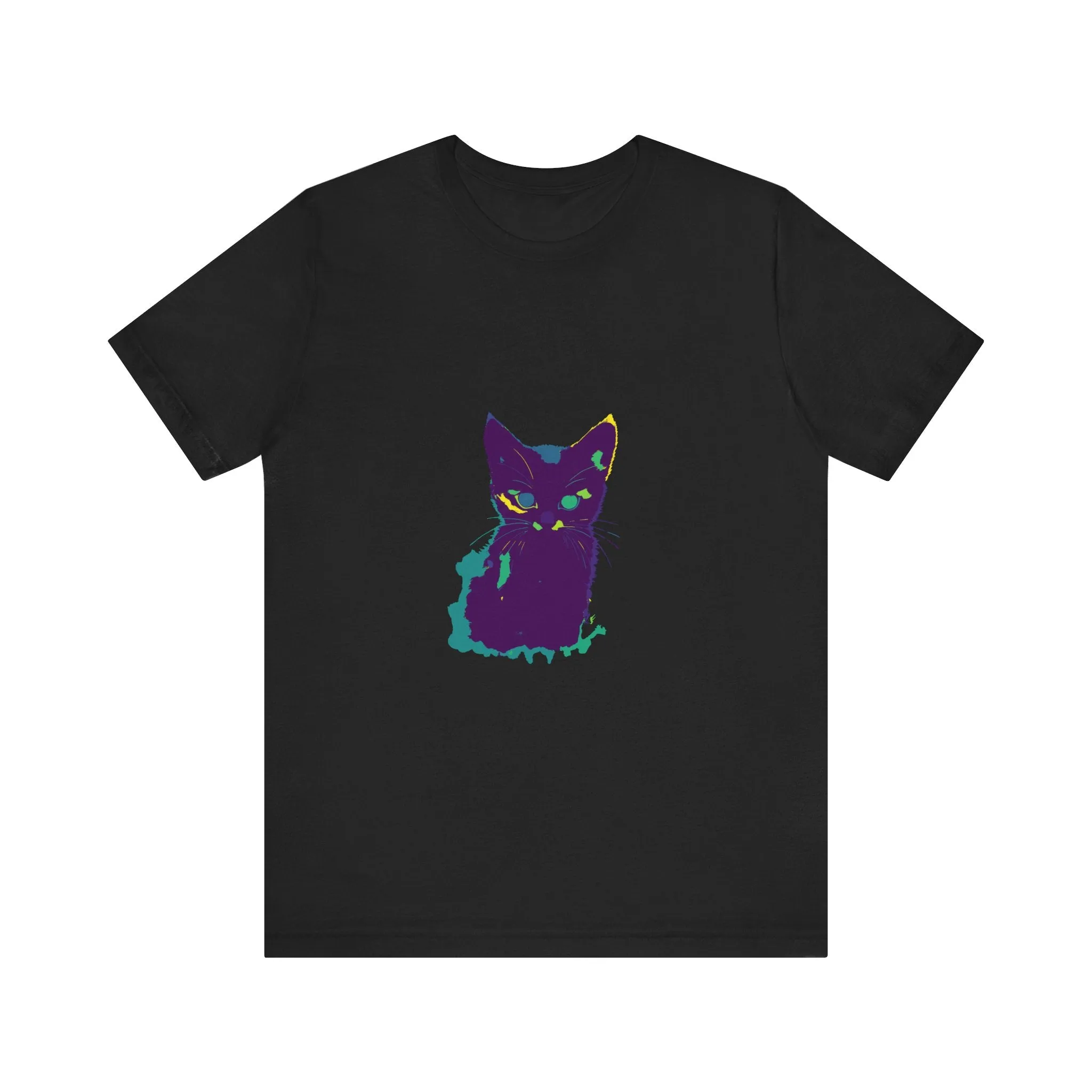 Whimsical Cat Silhouette Tee - Colorful