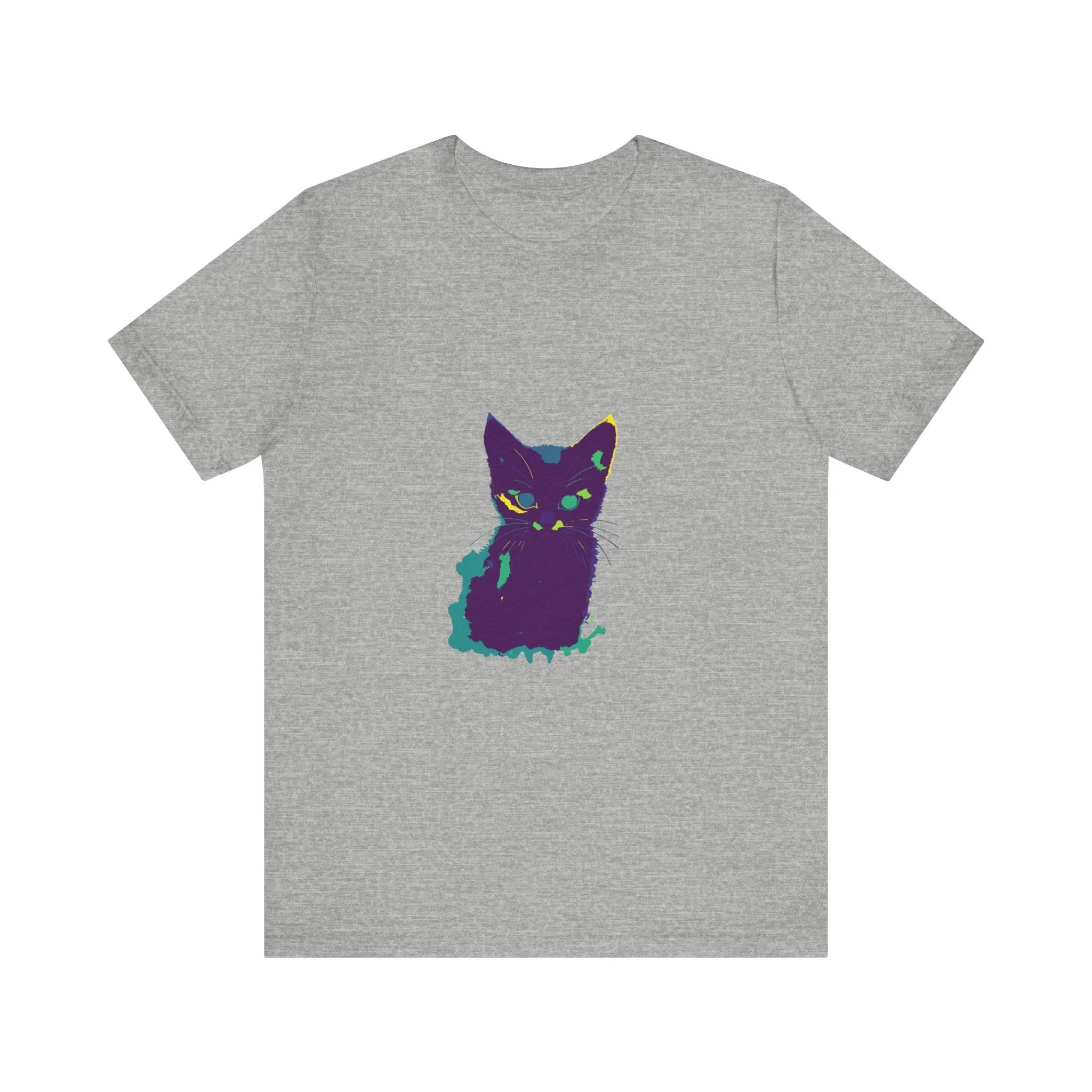 Whimsical Cat Silhouette Tee - Colorful