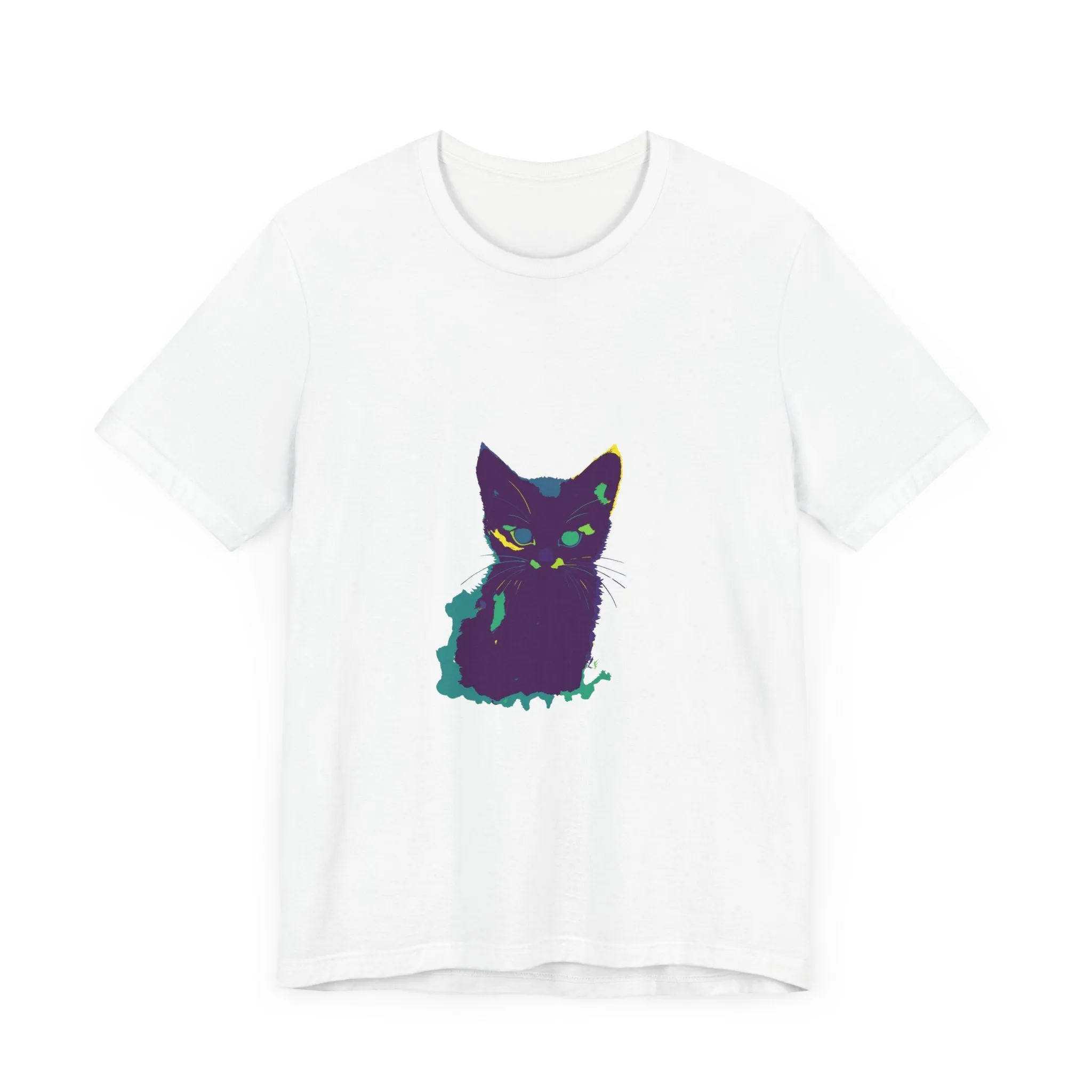 Whimsical Cat Silhouette Tee - Colorful