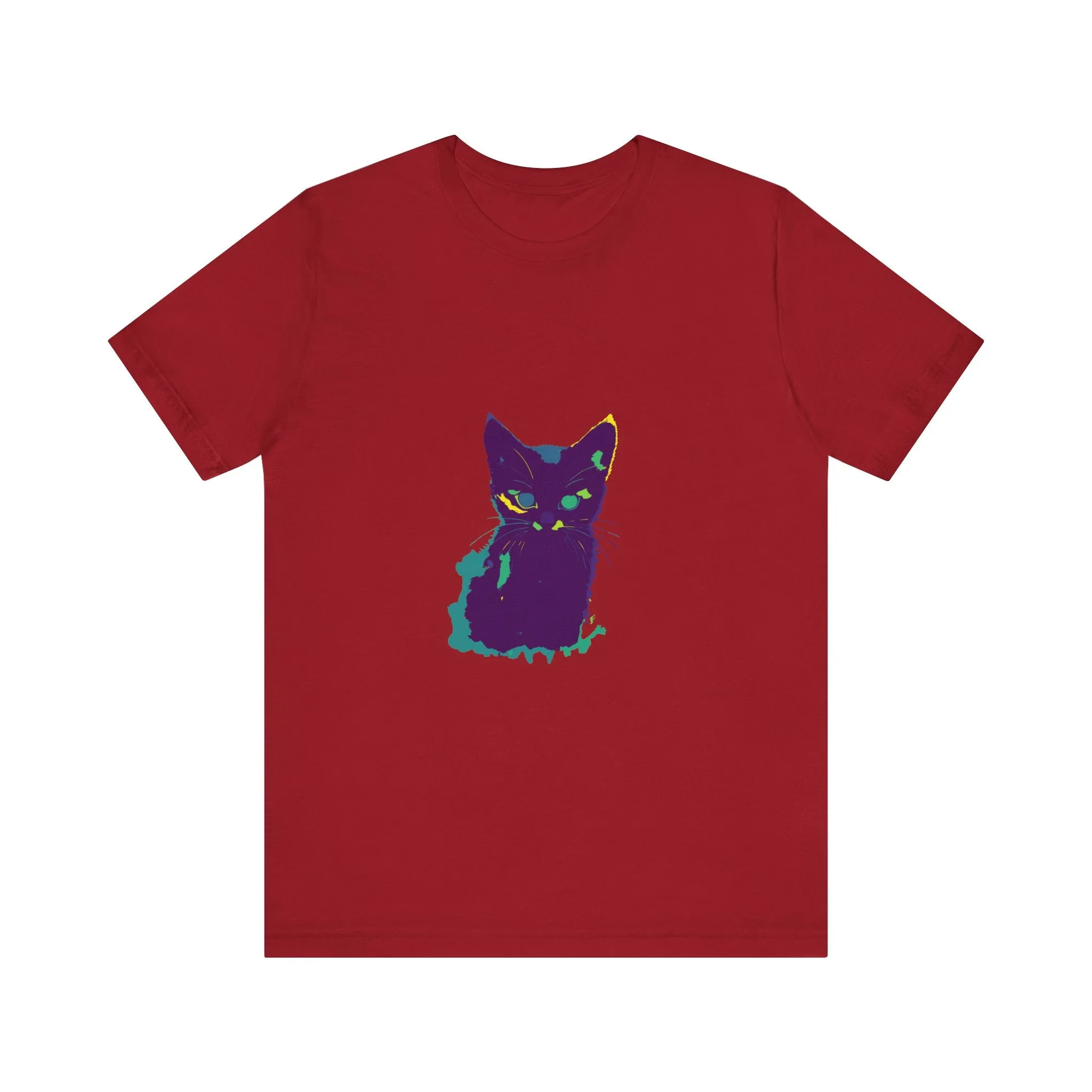 Whimsical Cat Silhouette Tee - Colorful