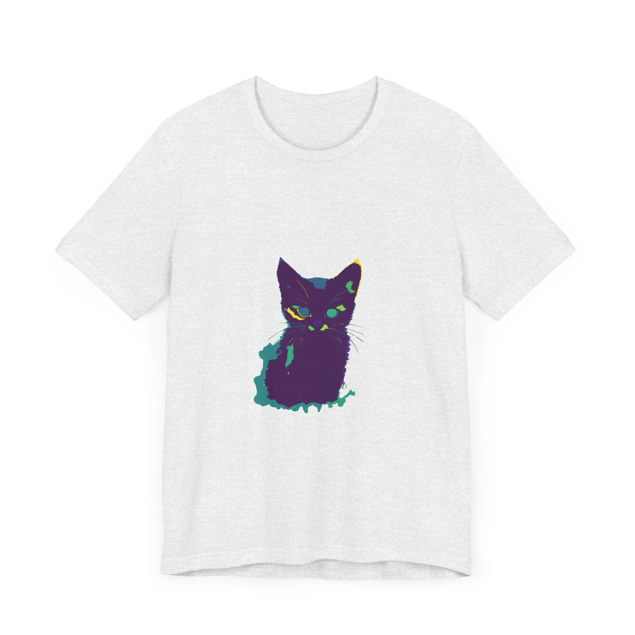 Whimsical Cat Silhouette Tee - Colorful