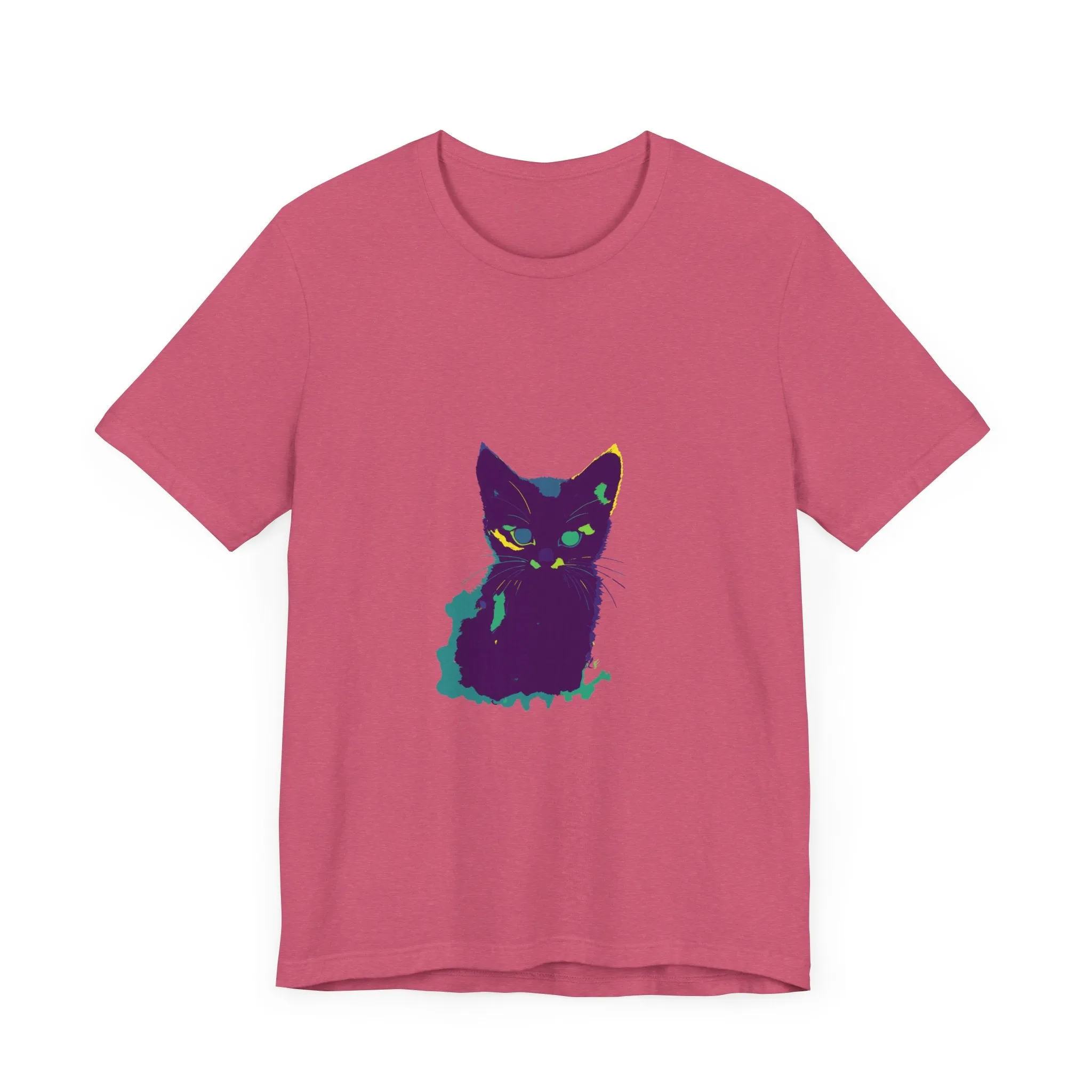Whimsical Cat Silhouette Tee - Colorful