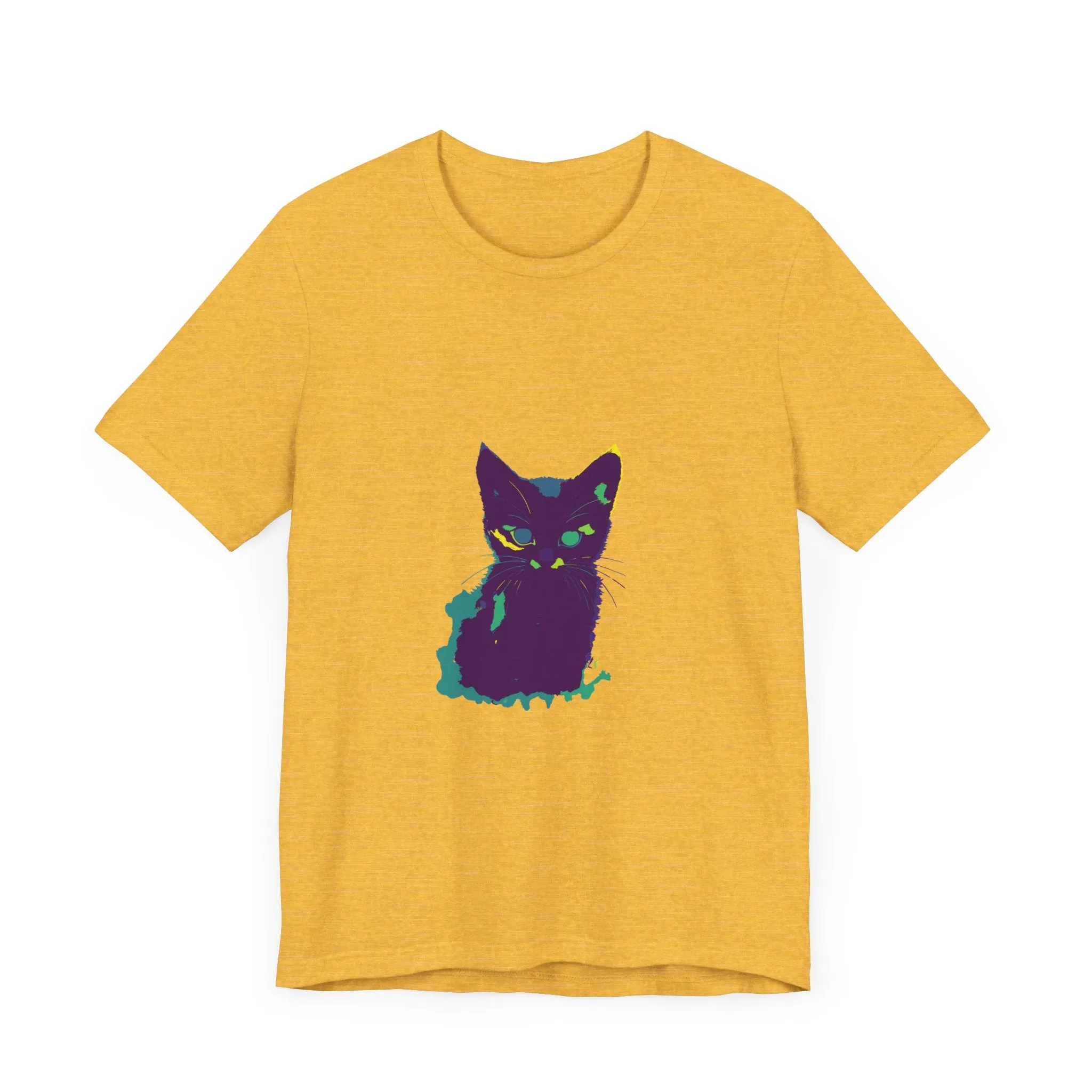 Whimsical Cat Silhouette Tee - Colorful