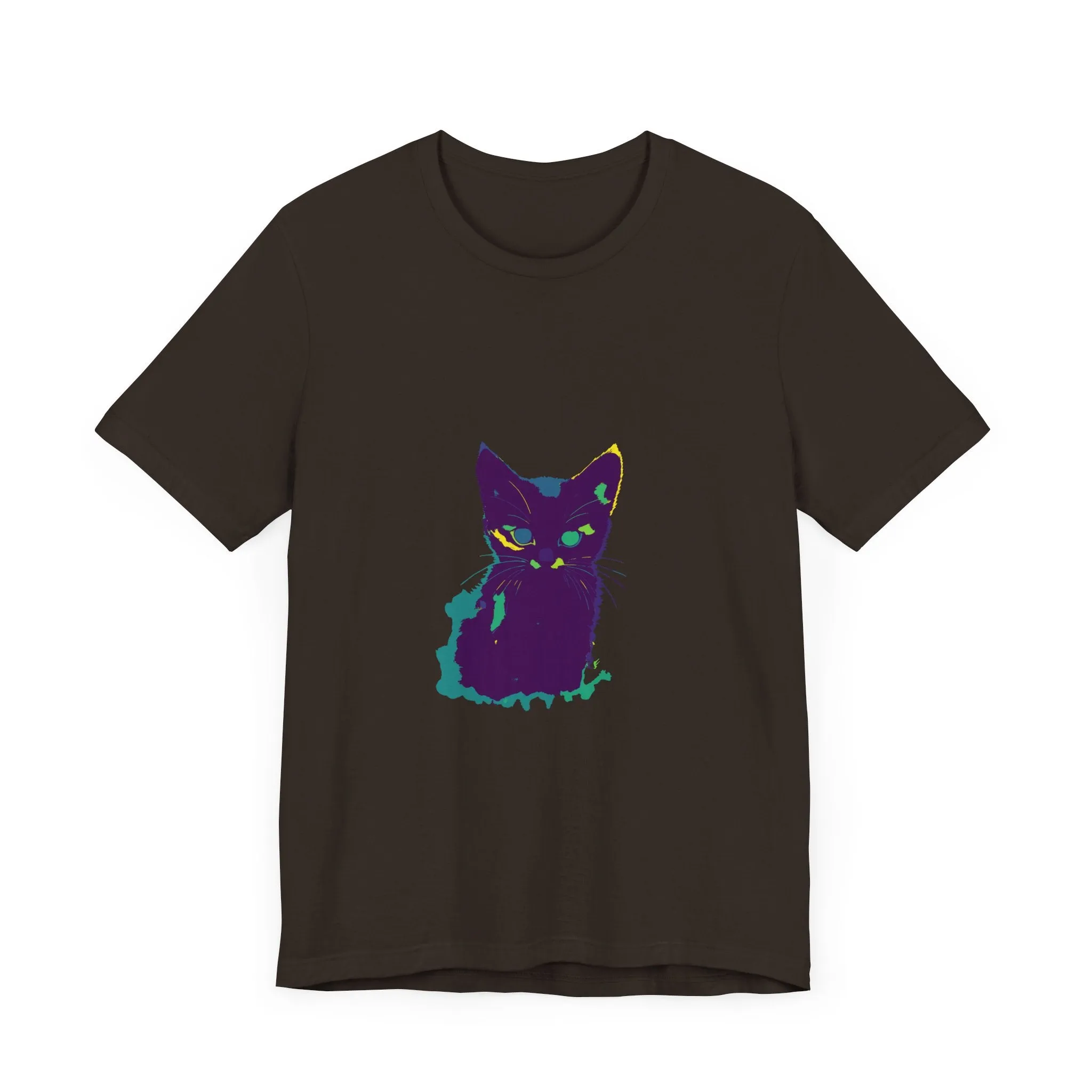 Whimsical Cat Silhouette Tee - Colorful