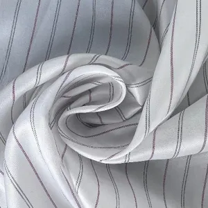 White & Burgundy | Stripe Blouse Weight Yarn-Dye - SKU 7194 #S/P