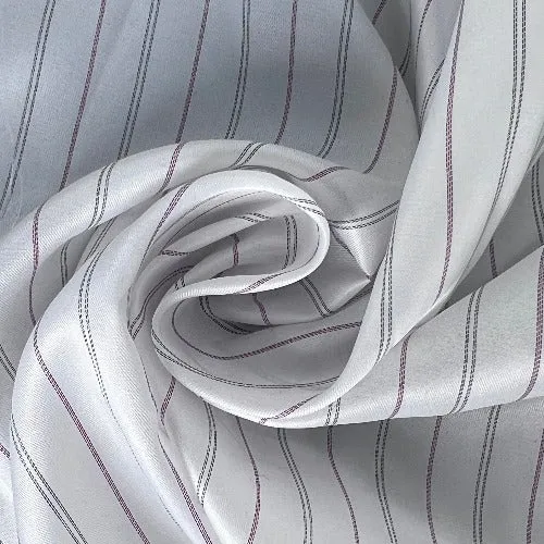 White & Burgundy | Stripe Blouse Weight Yarn-Dye - SKU 7194 #S/P