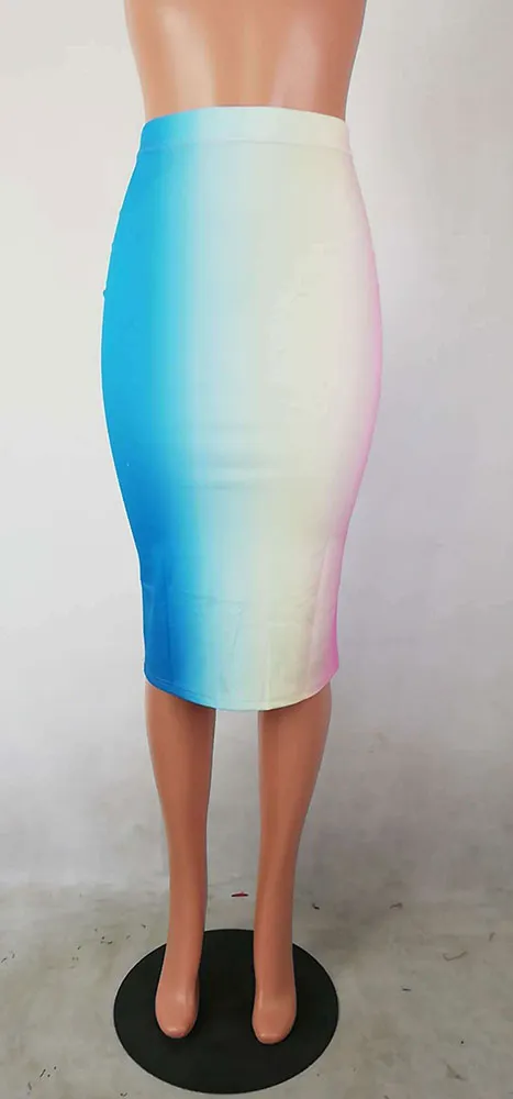 Wide Striped Colorful Sheath Skirt #Striped #Colorful