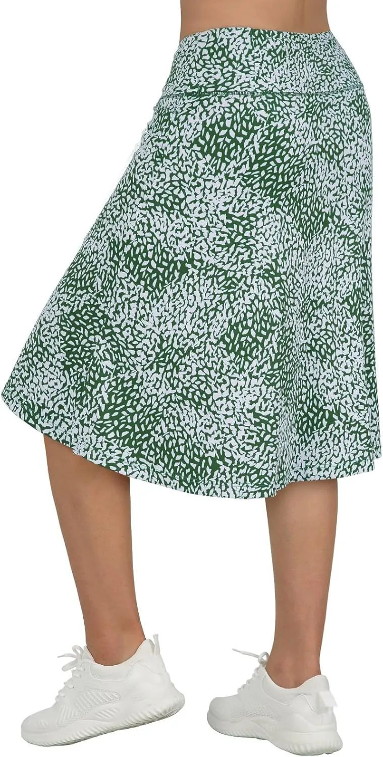 Women's Midi Length Skorts Skirts with 3 Pockets Modest Skirts Women's 24" Knee Length Skort
