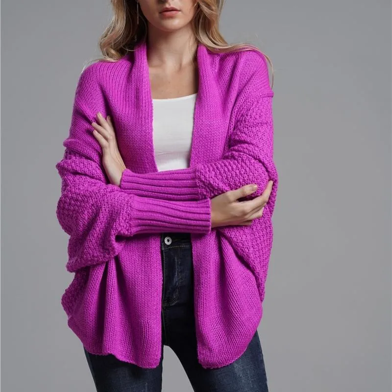 Women's Relaxed Knitted Sweater Shawl Outwear