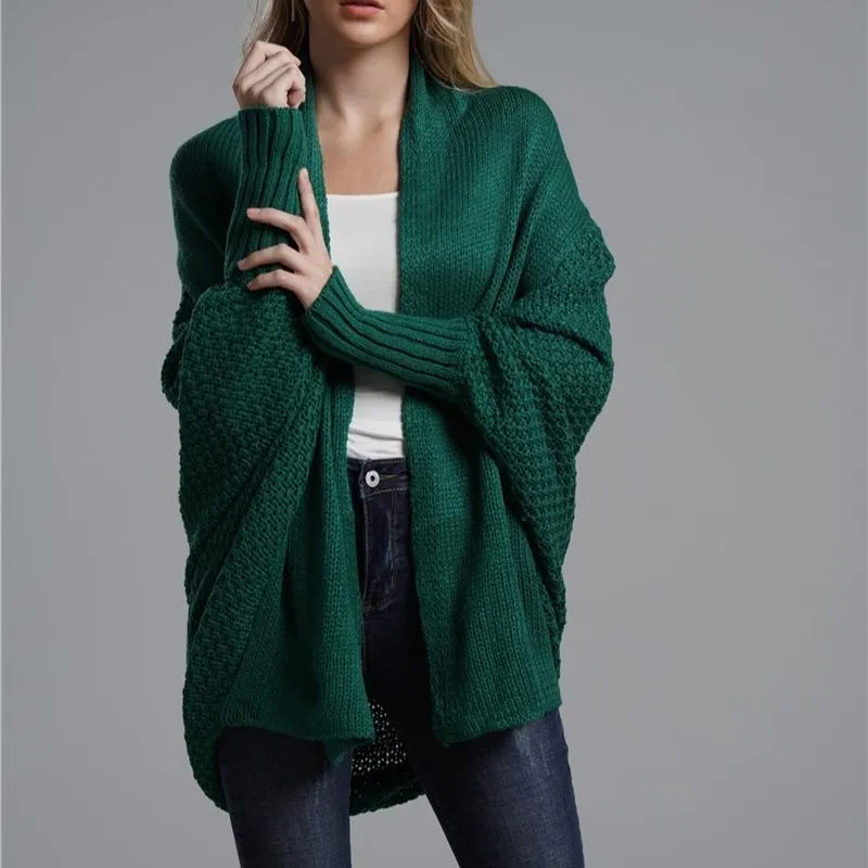 Women's Relaxed Knitted Sweater Shawl Outwear