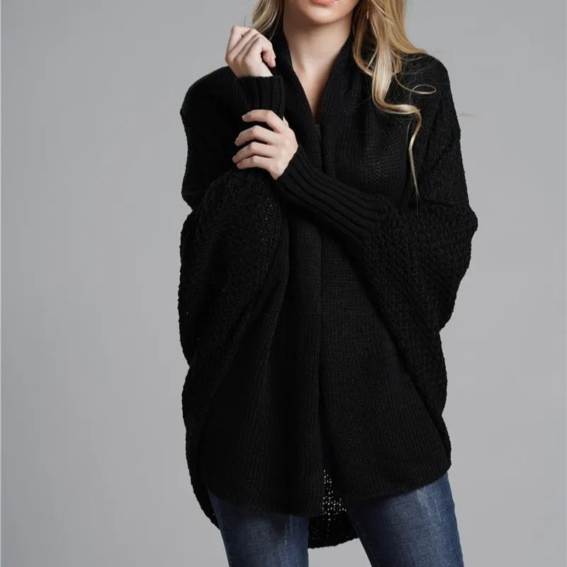 Women's Relaxed Knitted Sweater Shawl Outwear