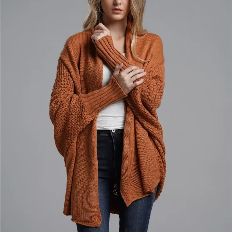 Women's Relaxed Knitted Sweater Shawl Outwear
