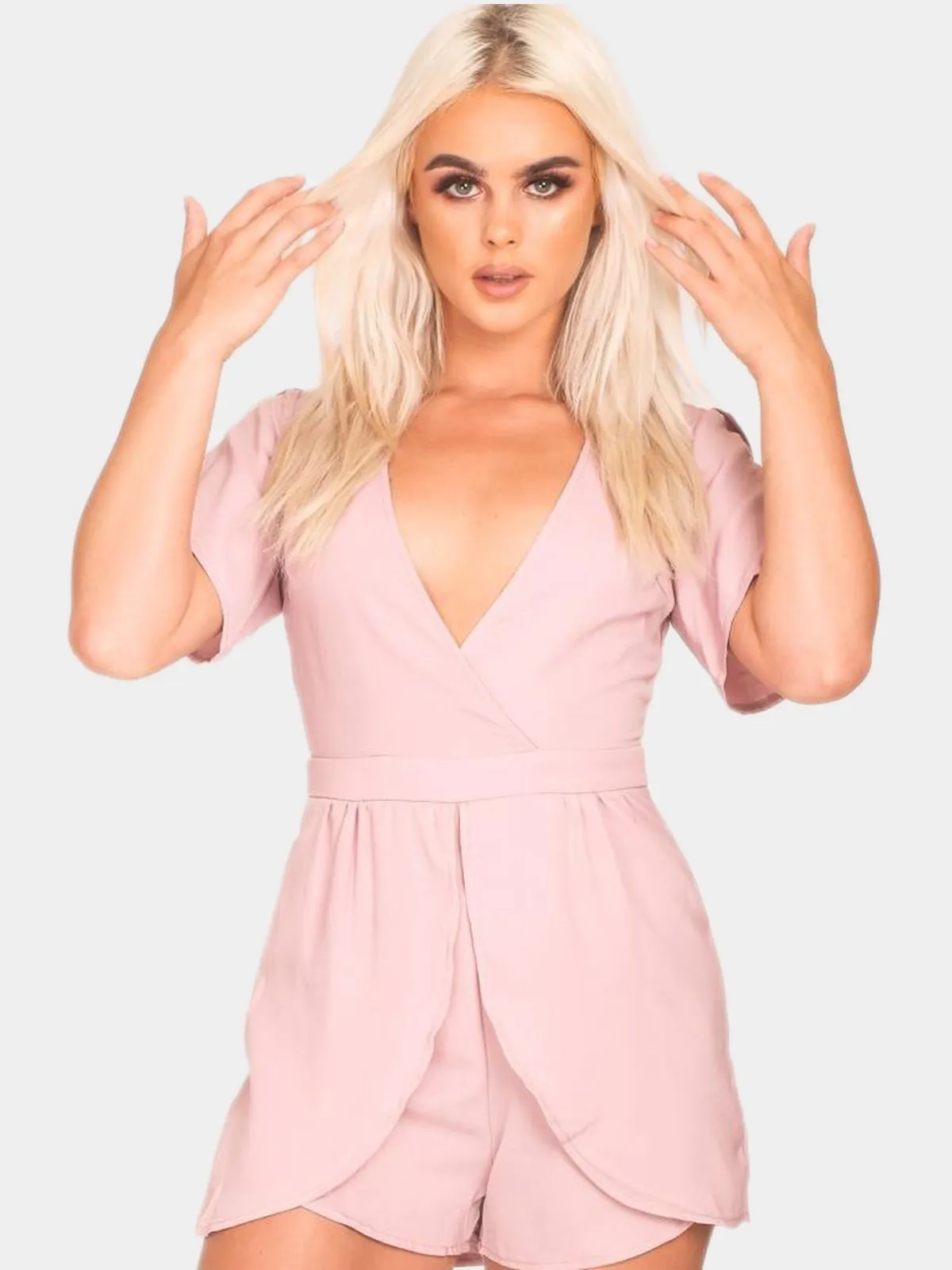 Wrap Front Layered Romper