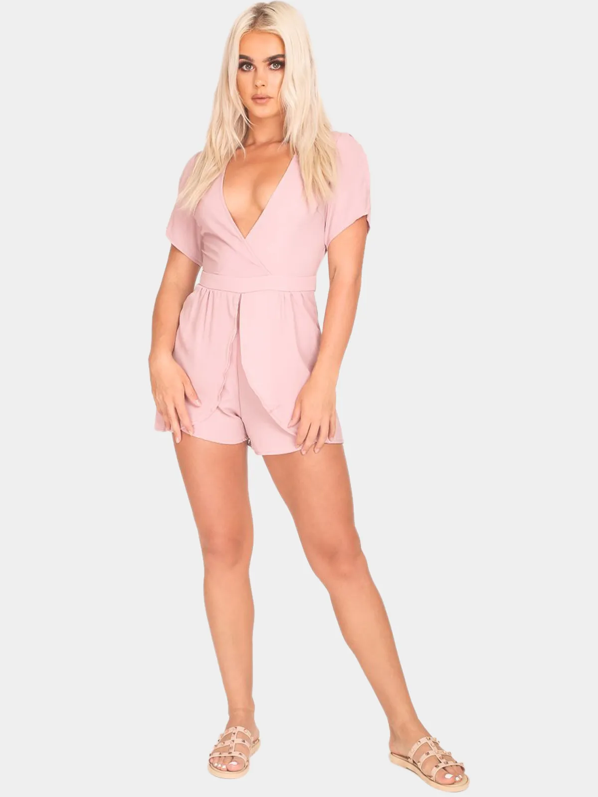 Wrap Front Layered Romper